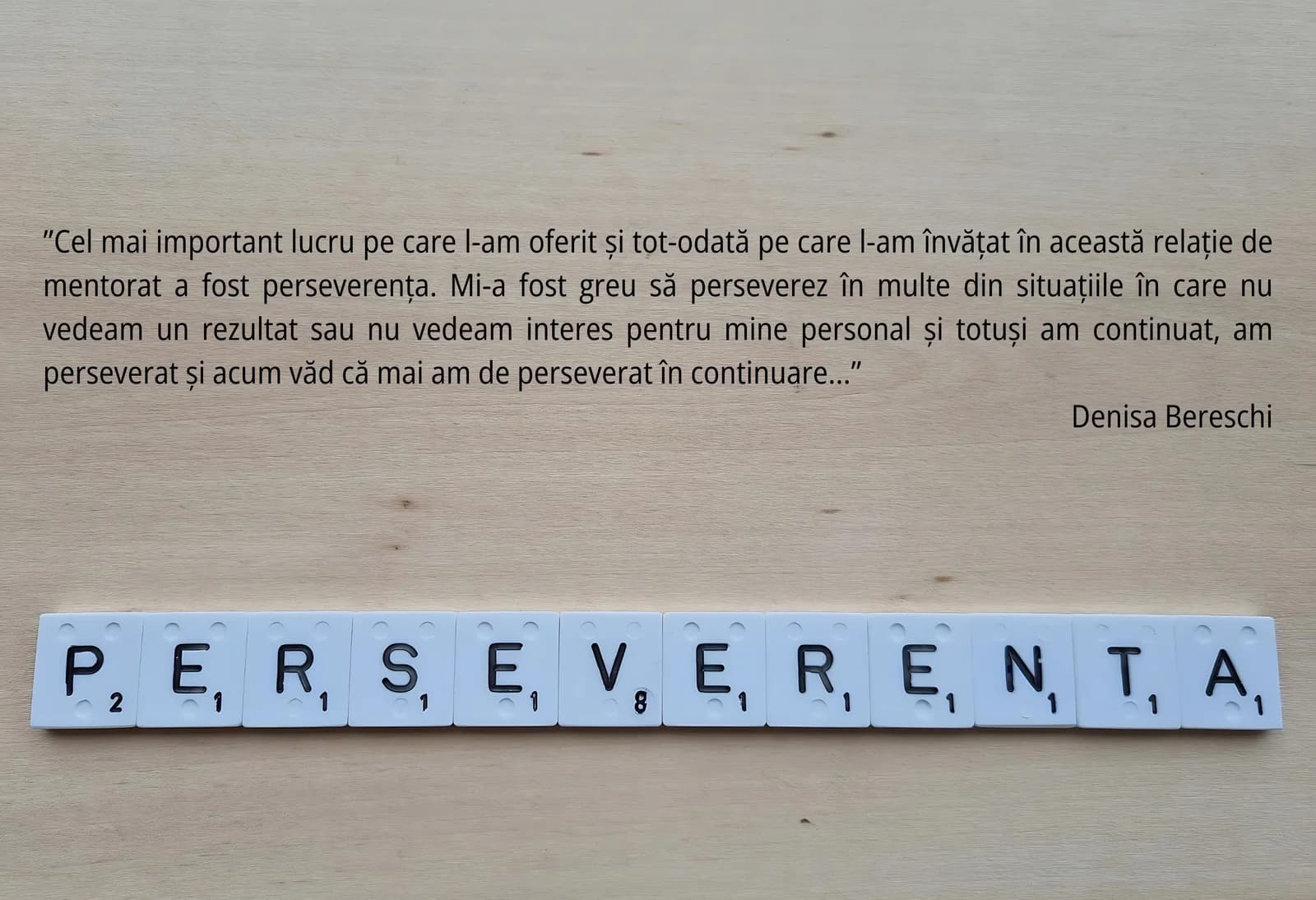 Mărturia Denisei Bereschi despre perseverența în relația de mentorat